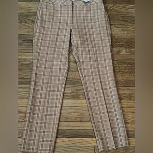 J. Jill Plaid Pants in Pink and Tan